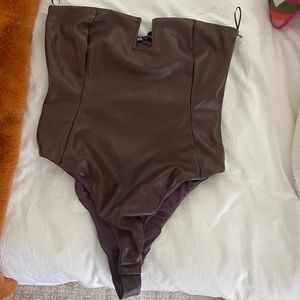 Brown Leather Zara Bodysuit